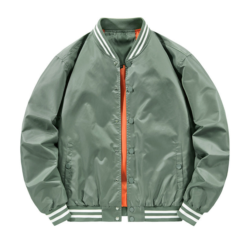Herren Leichter windabweisender Bomber mit gestreiften Rippbündchen und kontrastierendem Innenfutter Drune
