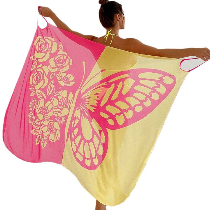 Damen Strandtuch mit elegantem Schmetterlingsdruck Drune