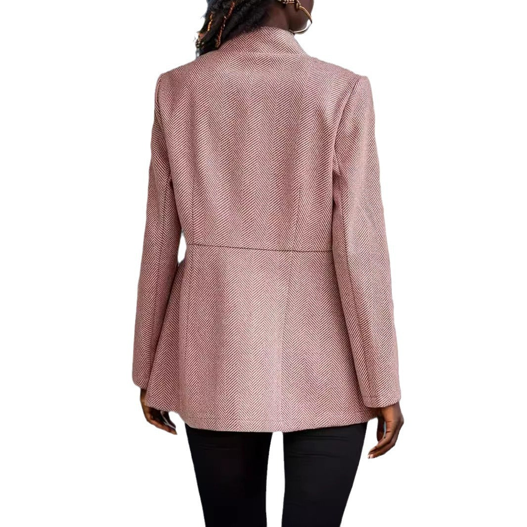 Damen eleganter Blazer mit Wabenstruktur und tailliertem Schnitt Drune