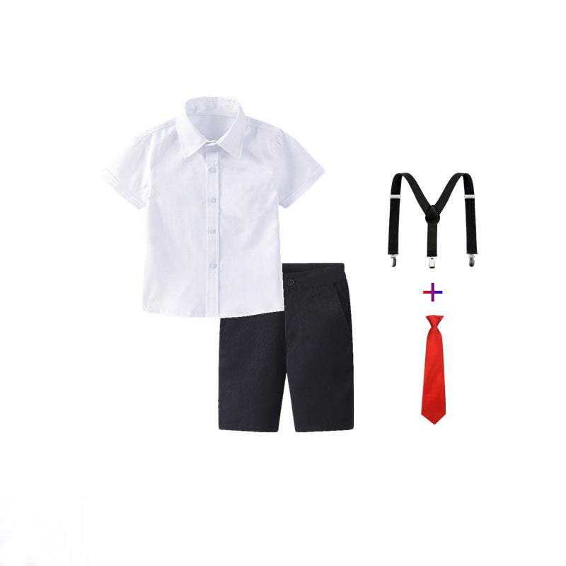 Damen festliches Hemd und Shorts Set mit Hosenträgern Drune