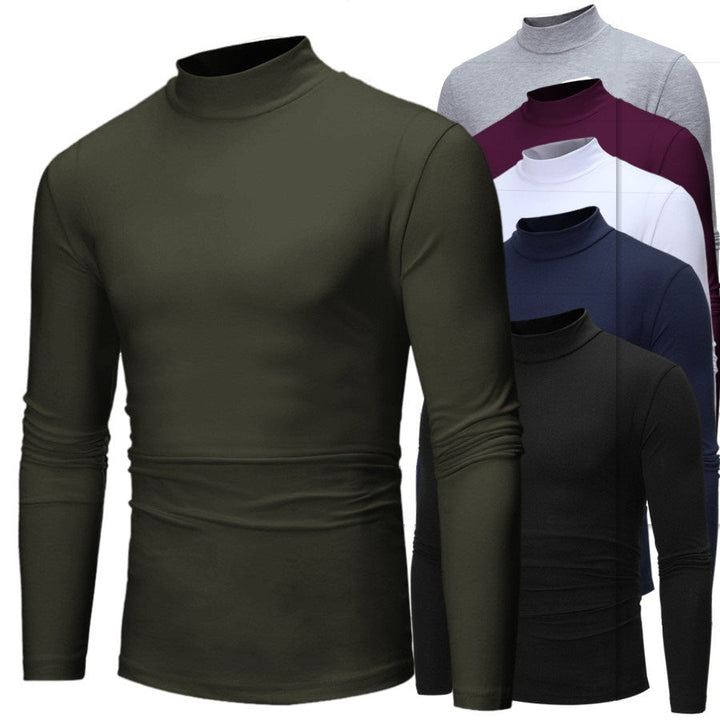 Herren Langarm T-Shirt mit stehendem Kragen und figurschmeichelndem Schnitt Drune