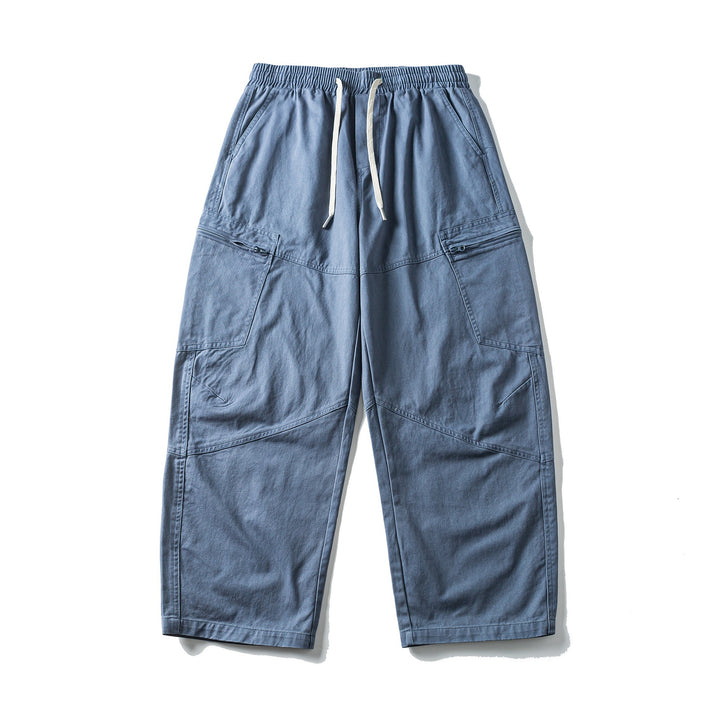 Herren Cropped Cargo-Hose mit elastischem Bund, Tunnelzug und Reißverschlusstaschen Drune