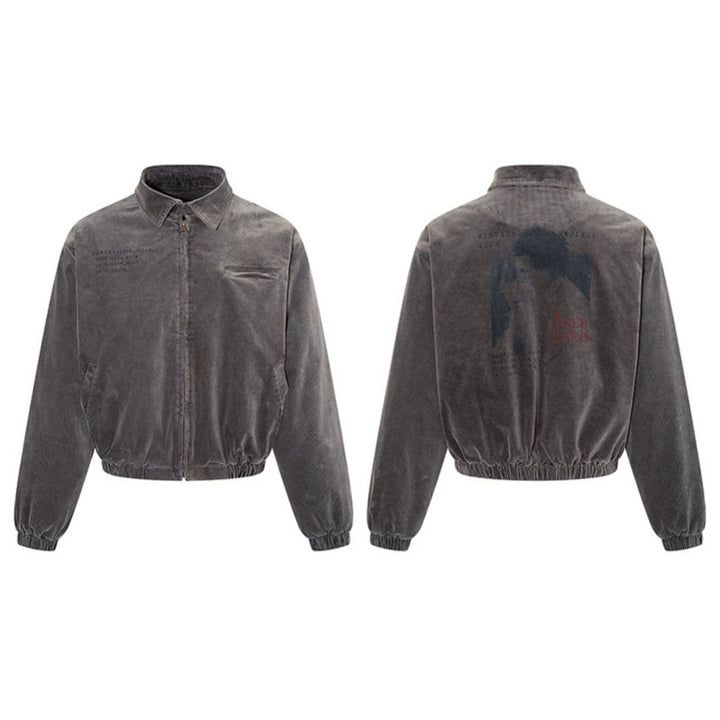 Herren Cord-Blousonjacke mit Reißverschluss, elastischem Saum und Brustpaspel Drune