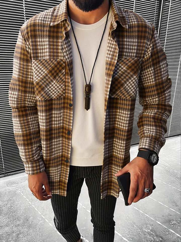Herren Karierte Flanell Hemdjacke Drune
