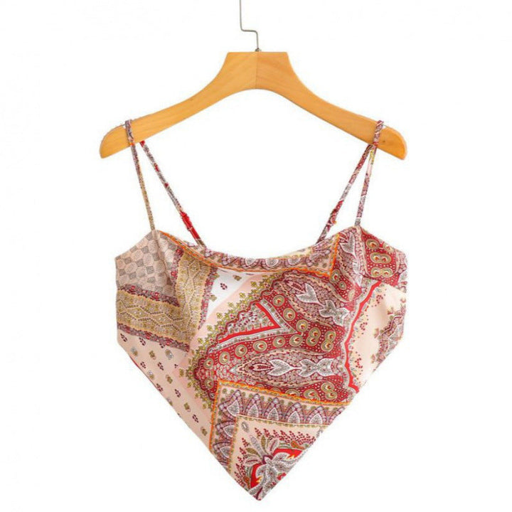 Femme Artistic Bandana Stil Crop Top Drune