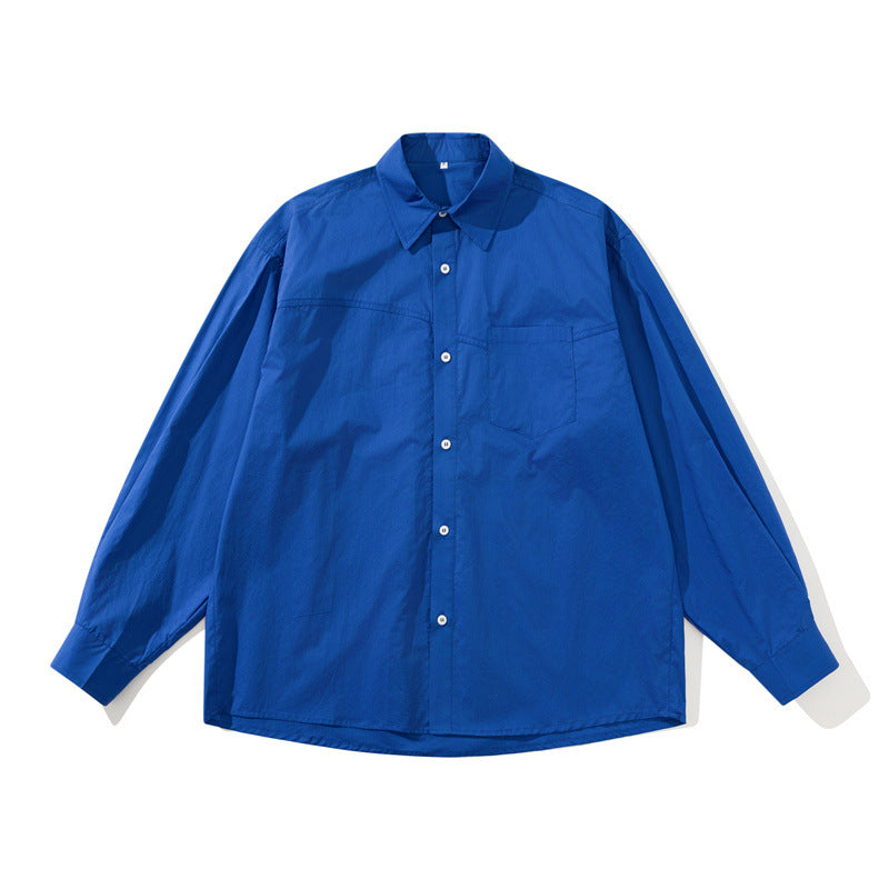 Unisex Leichtes Oversize-Hemd im Boxy-Cut mit Brusttasche und abgerundetem Saum Drune