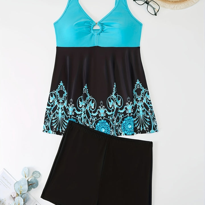 Damen Badeanzug-Set mit elegantem Muster und bequemen Shorts Drune