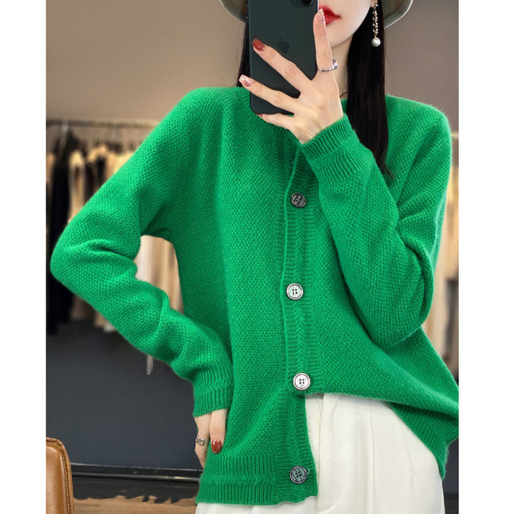 Damen Strukturierter Feinstrick-Cardigan mit kaschmirähnlicher Haptik, durchgehender Knopfleiste und kastiger Oversize‑Passform Drune