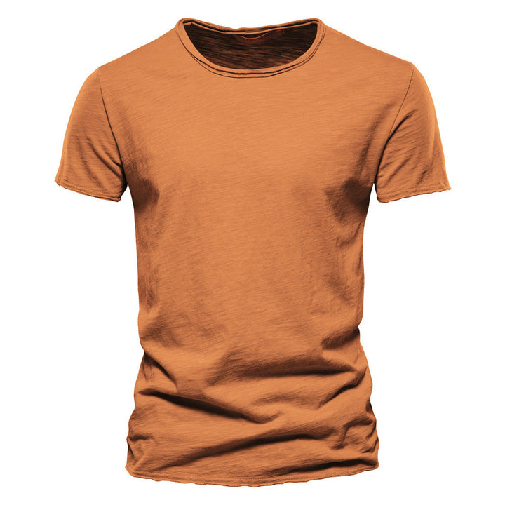 Herren nan leichtes Baumwollshirt mit Rundhalsausschnitt und schlanker Passform Drune