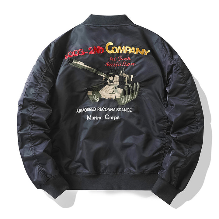 Herren Stylische Bomberjacke mit aufwendigen Applikationen Drune