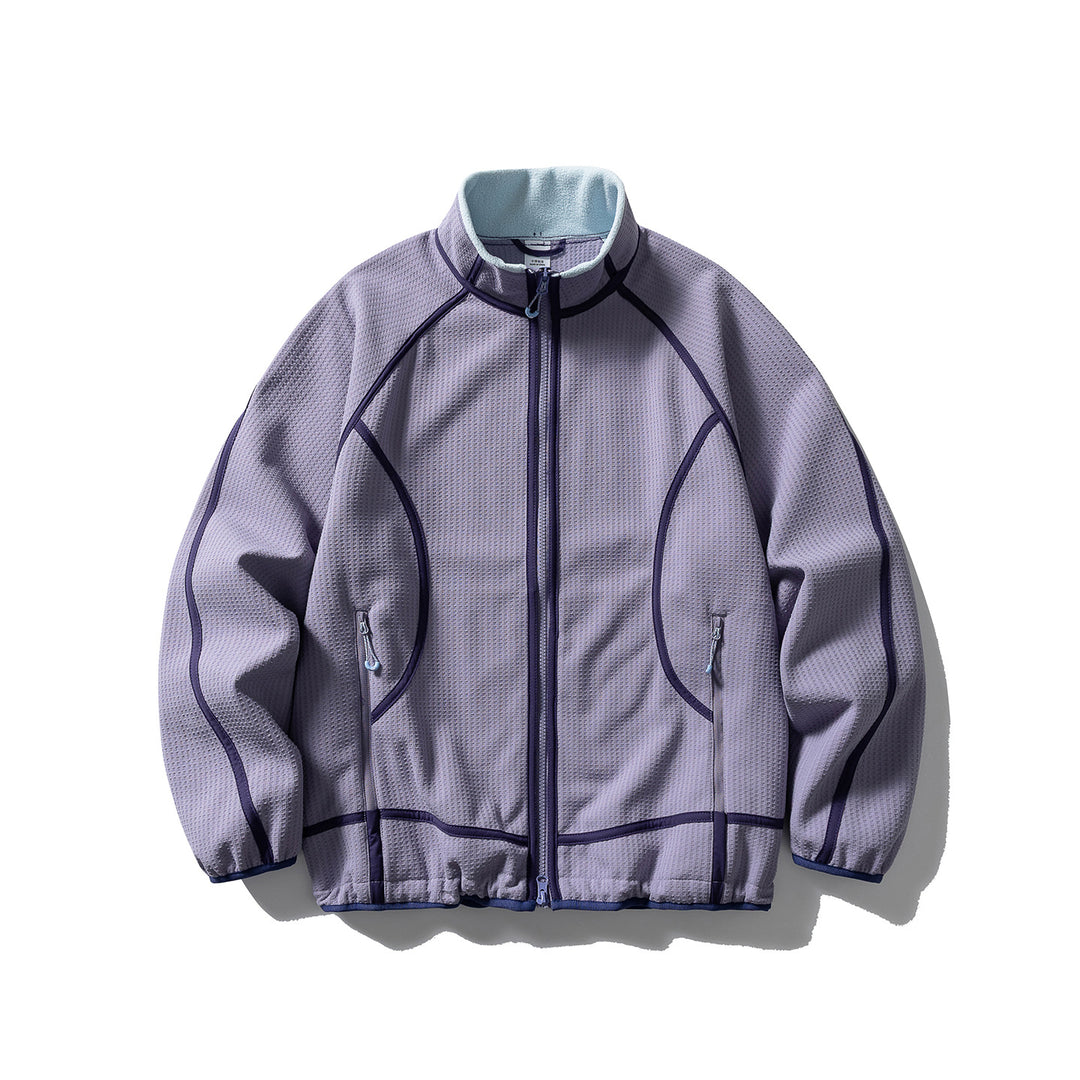 Unisex Struktur-Fleecejacke mit Reißverschluss, Raglanärmeln und elastischem Saum Drune