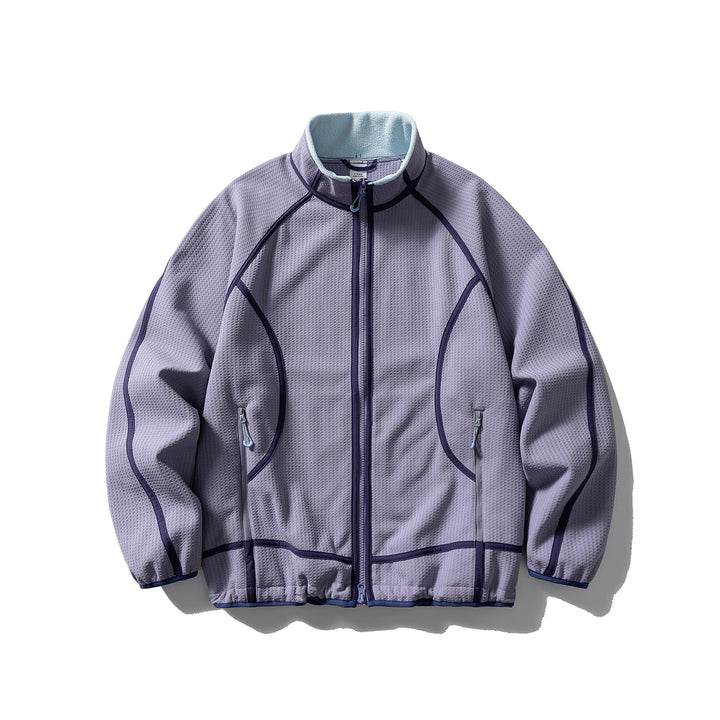 Unisex Struktur-Fleecejacke mit Reißverschluss, Raglanärmeln und elastischem Saum Drune