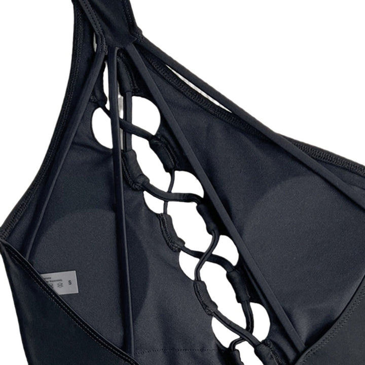Damen Eleganter einteiliger Badeanzug mit verstellbaren Rückenträgern Drune