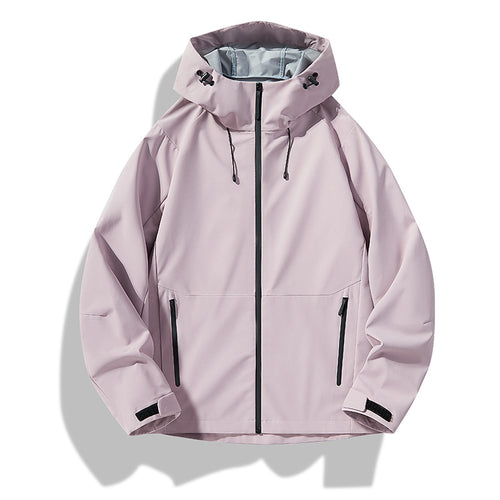 Herren Minimalistische Softshell-Regenjacke mit TPU‑Membran, verschweißten Nähten und verstellbarer Kapuze Drune