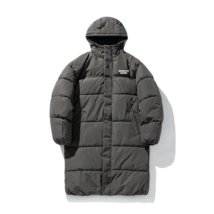Unisex Wattierter Steppmantel mit Kapuze, Thermofutter und Tunnelzugsaum Drune