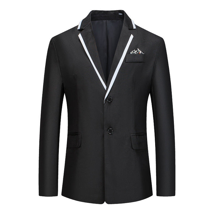 Herren eleganter smoking blazer mit kontrastierenden Details und praktischen Taschen Drune