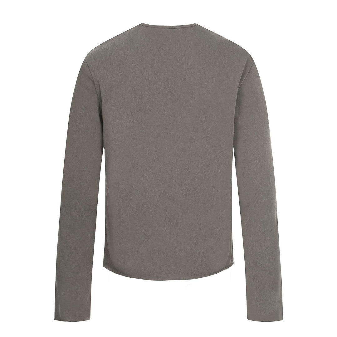 Herren Langarm-Henleyshirt mit asymmetrischer Knopfleiste und leichtem Relaxed Fit Drune