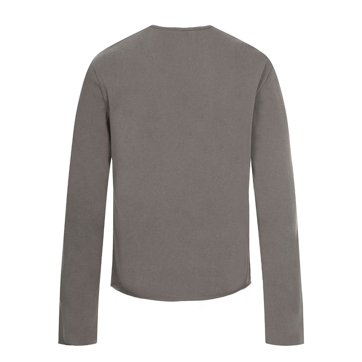Herren Langarm-Henleyshirt mit asymmetrischer Knopfleiste und leichtem Relaxed Fit Drune