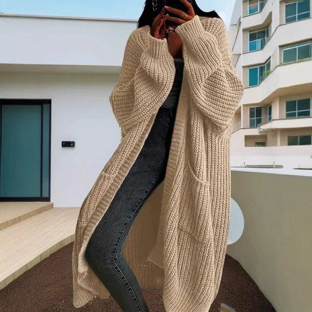 Damen Großer Strickcardigan mit offenen Ärmeln und gemütlichem Schnitt Drune
