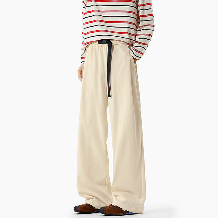 Herren Extraweite Drapierte Wide‑Leg‑Hose aus schwerfallendem Jersey mit Tunnelzugbund und Bundfalten Drune
