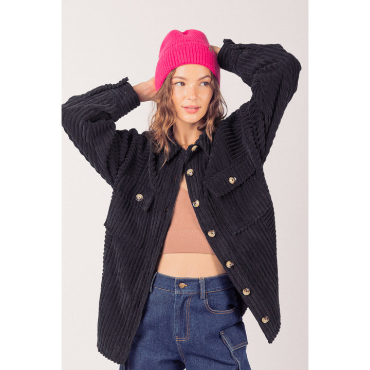 Damen lässige Cordjacke mit praktischen Taschen Drune