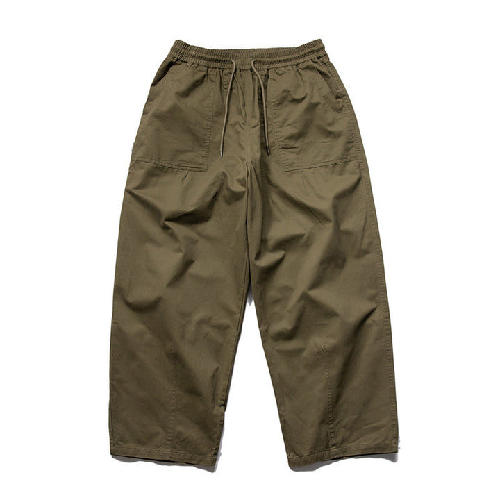 Herren Weite Relaxed-Cargo-Hose mit elastischem Tunnelzugbund und aufgesetzten Beuteltaschen Drune