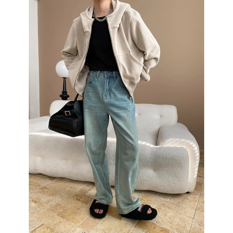 Damen lässige Kapuzenjacke mit weichem Fleece-Futter und praktischen Taschen Drune