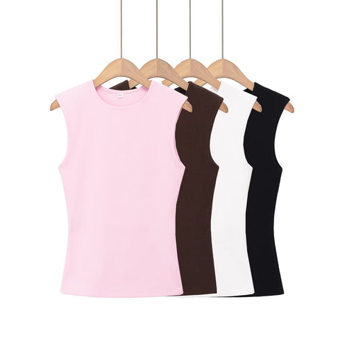 Damen ärmelloses Oberteil mit strukturiertem Look und hochwertiger Baumwolle Drune