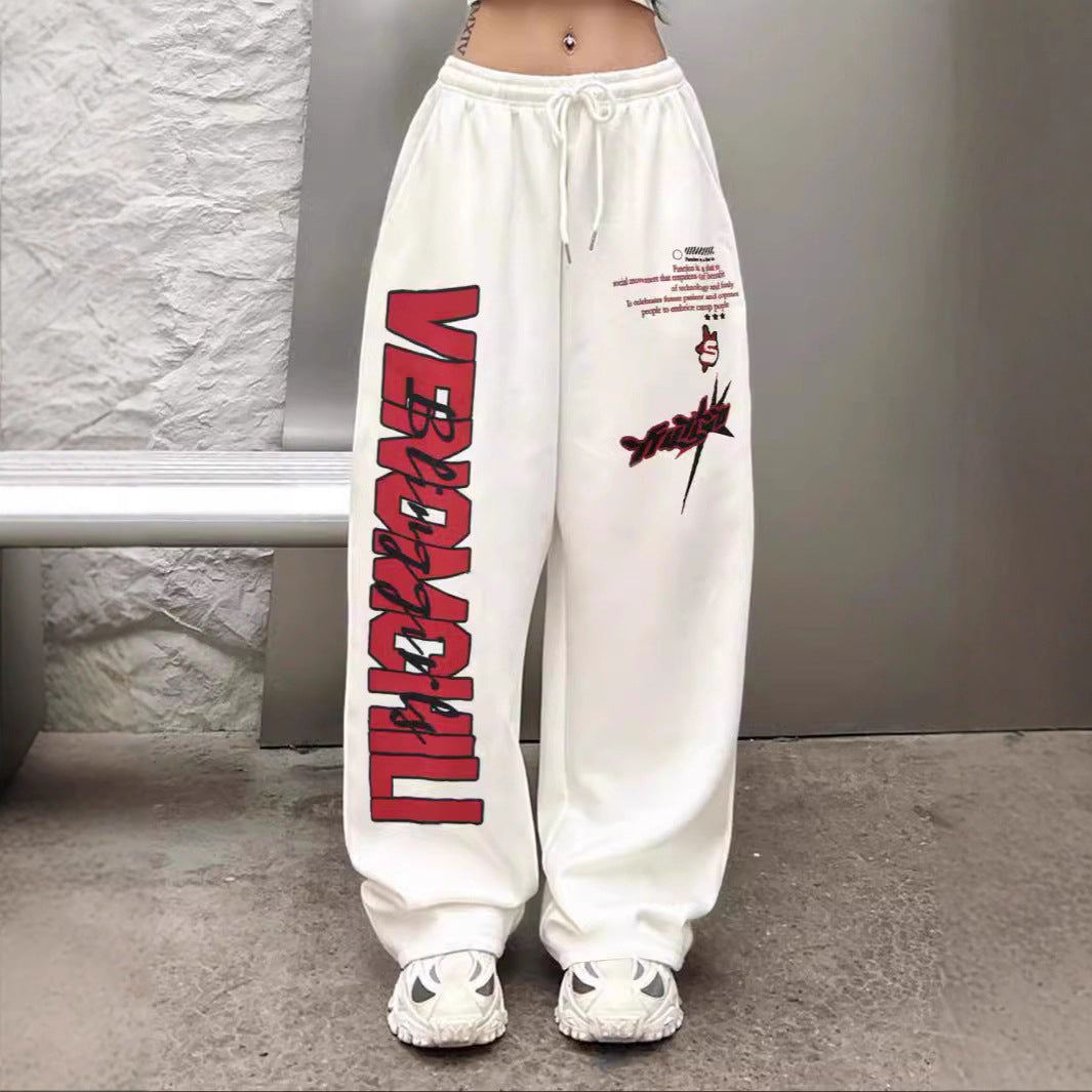 Damen lässige Jogginghose mit grafischen Prints und komfortablem Schnitt Drune