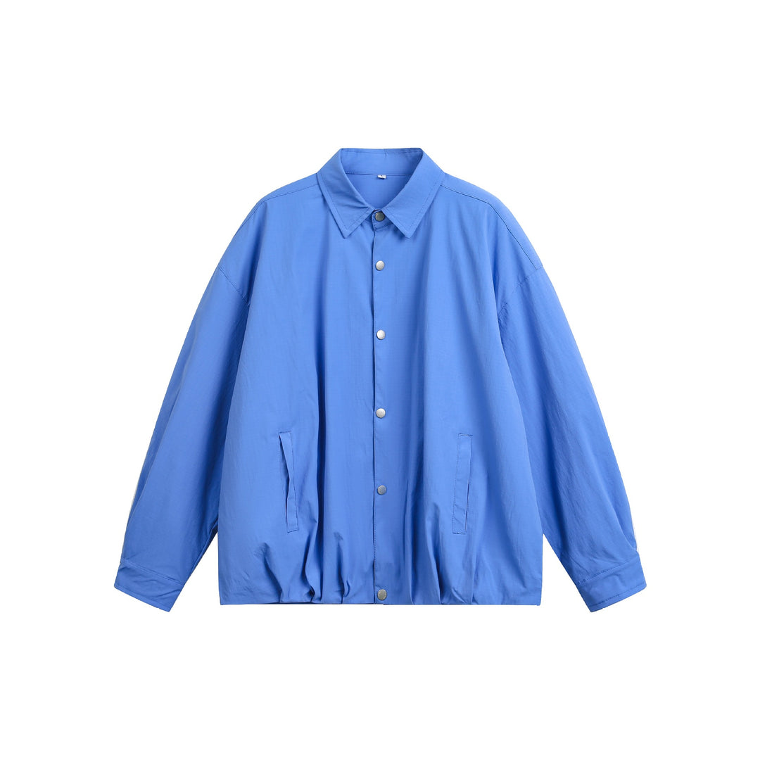 Herren Oversize Coachjacke mit Druckknopf‑Verschluss und geradem Saum Drune