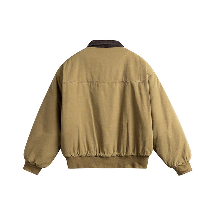 Herren Kurz geschnittene Utility-Blousonjacke mit Kordkragen und aufgesetzten Pattentaschen Drune