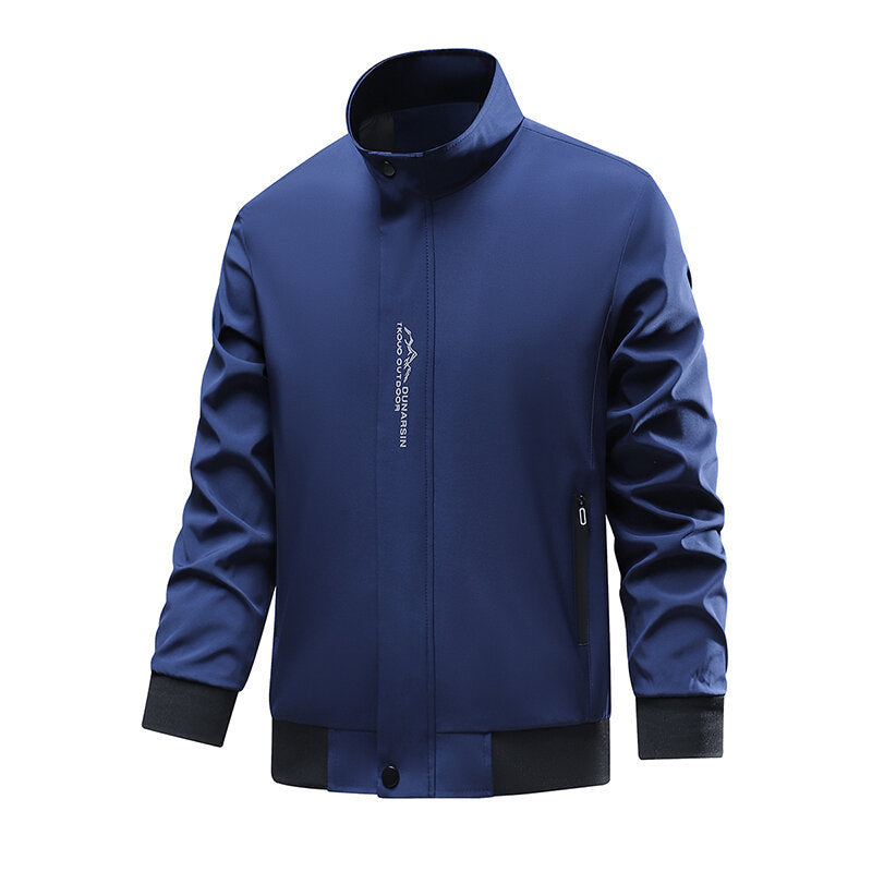 Herren Sportliche Übergangsjacke mit hochschließendem Kragen und seitlichen Reißverschlusstaschen Drune