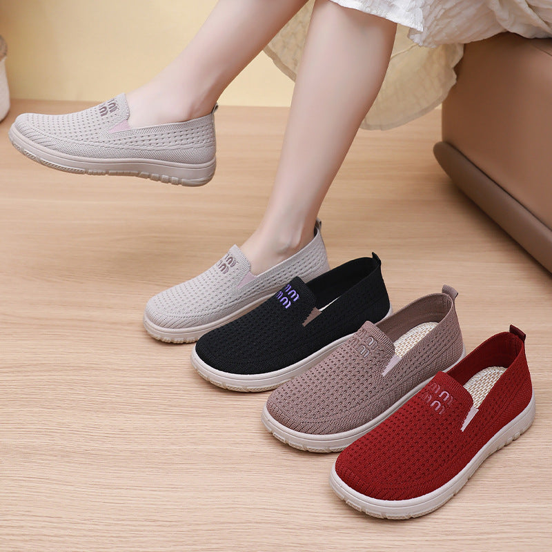 Damen Atmungsaktive Freizeit Slip-On Sneakers mit elastischem Obermaterial Drune