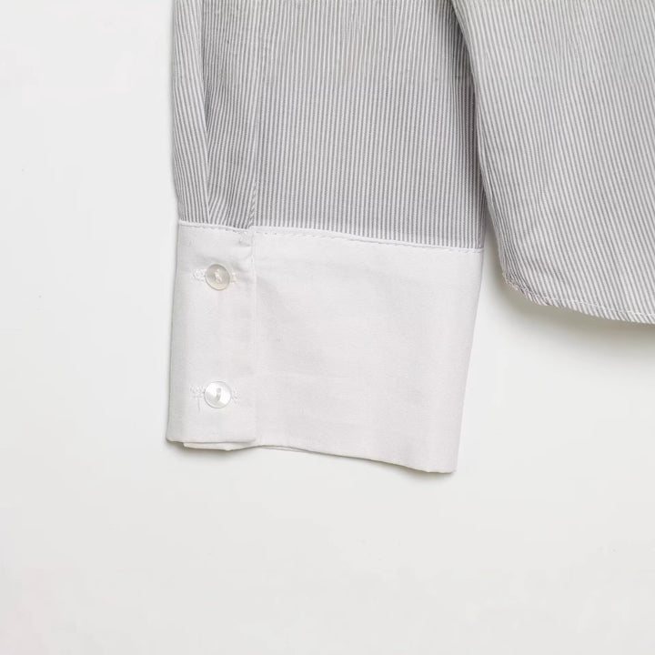 Damen Bluse mit Schleifenkragen und Rüschenblende Drune