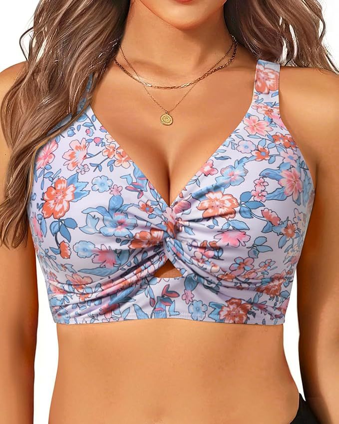 Damen sportliches Bikinioberteil mit floralem Design Drune