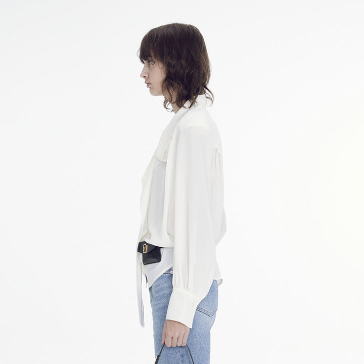 Damen elegante Bluse mit Schluppe und modernen Details Drune