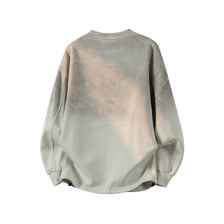Damen Oversize-Sweatshirt mit gesticktem Schriftzug, abgerundetem Saum & überschnittener Schulter Drune