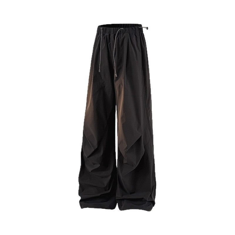 Damen weite technische Cargohose mit Kordelzugbund Drune
