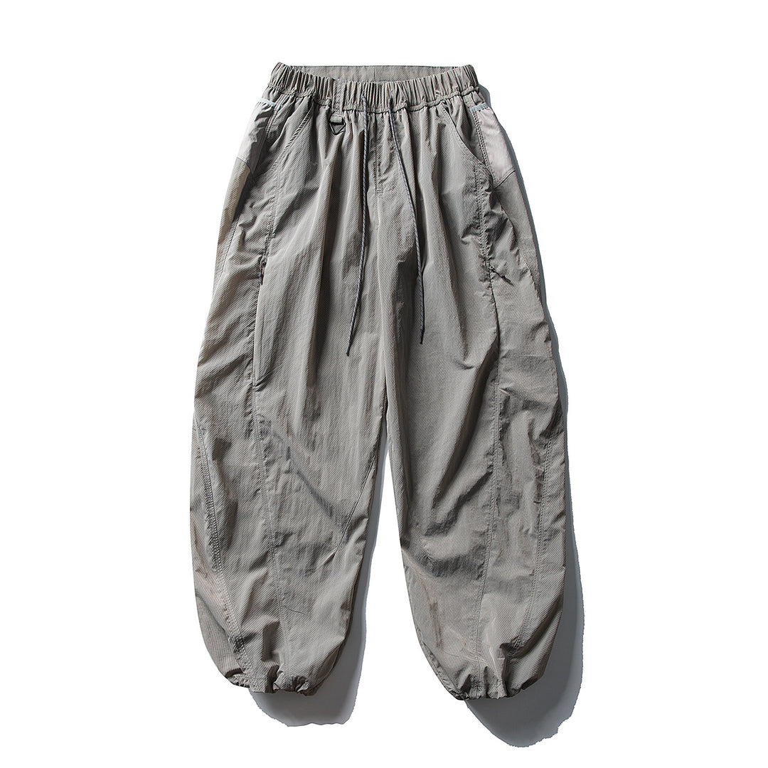 Herren Balloon-Silhouette Ripstop-Freizeit-Hose mit elastischem Tunnelzugbund, Zip-Taschen und D-Ring Drune