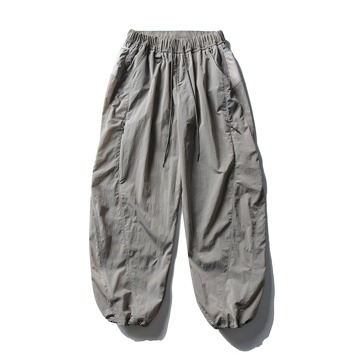 Herren Balloon-Silhouette Ripstop-Freizeit-Hose mit elastischem Tunnelzugbund, Zip-Taschen und D-Ring Drune