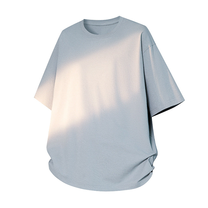 Herren Oversize-T‑Shirt aus schwerem Baumwolljersey mit weitem Schnitt und verstärktem Rundhals Drune