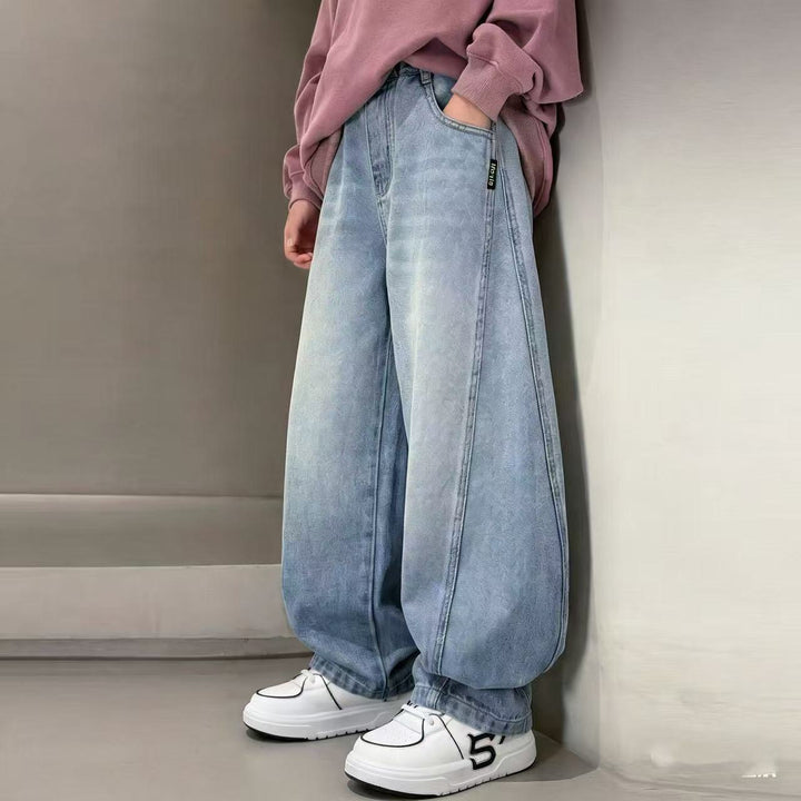 Unisex lässige Jeans mit Smileydruck Drune