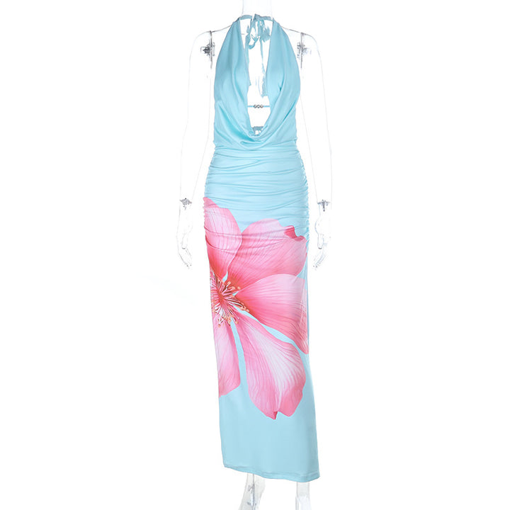 Damen Asymmetrisches Maxikleid mit floralem Druck Drune