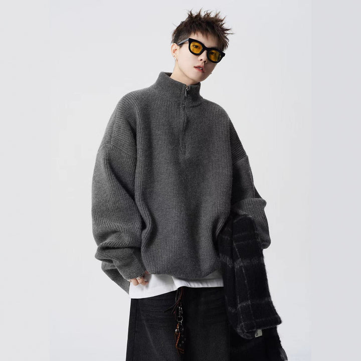 Damen Urbaner Oversized Pullover mit Stehkragen Drune