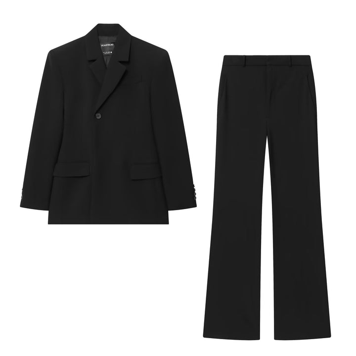 Damen 10+ hochtaillierte Wide‑Leg Anzughose mit Bügelfalte und verdeckter Verschluss Drune