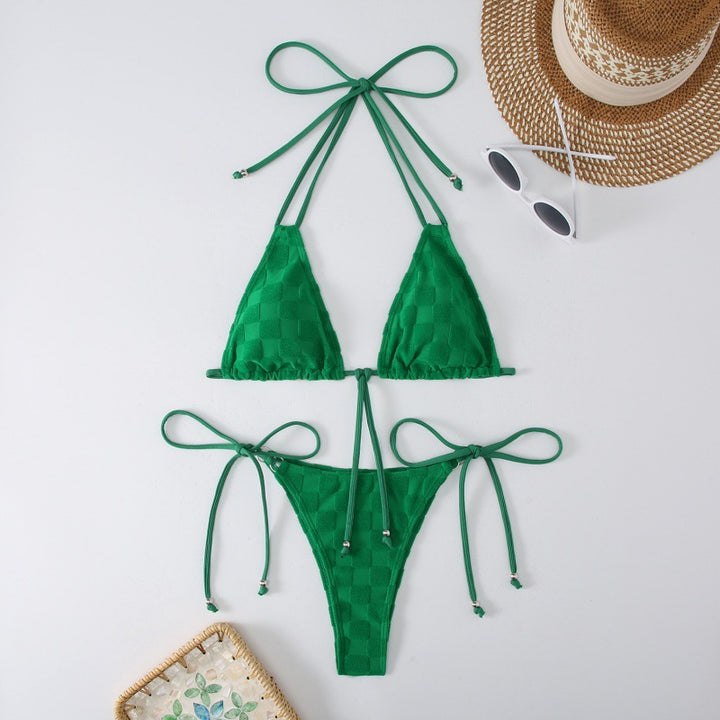 Damen Triangel-Bikini mit verstellbaren Trägern und hohem Beinausschnitt Drune