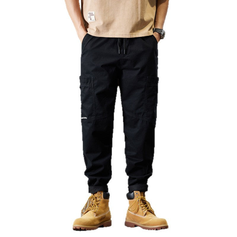 Herren Baumwoll-Twill Joggerhose im Tapered-Schnitt mit Tunnelzug und gekrempeltem Saum Drune