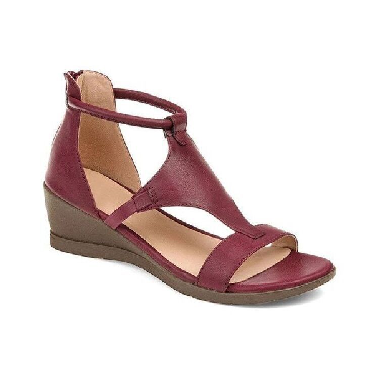 Damen Keil-Sandalen mit komfortablem Fußbett und verstellbaren Riemen Drune