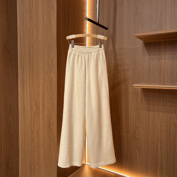 Damen Weit geschnittene Stoffhose mit elastischem Bund Drune