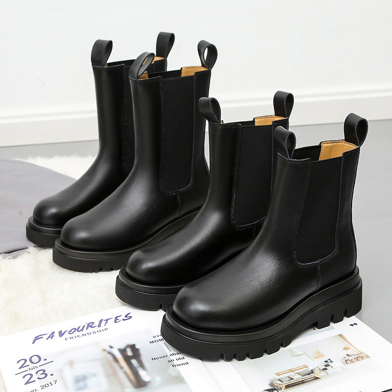 Damen nan Chelsea-Boots mit elastischem Einsatz und markanter Profilsohle Drune